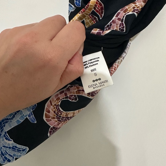 Chic Elena Makri Mykonos Black Multicolor Halter One-Piece Swimsuit - Picture 7 of 9